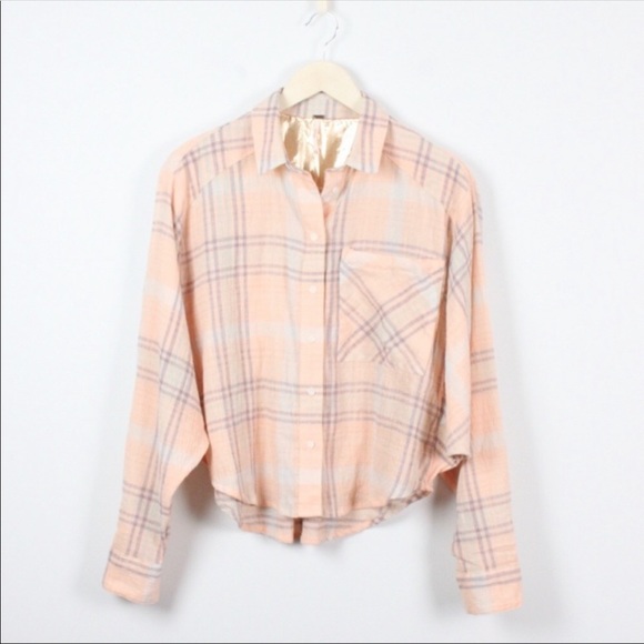 {FREE PEOPLE} CROPPED PASTEL PLAD DOLMAN + NWT - Picture 3 of 4